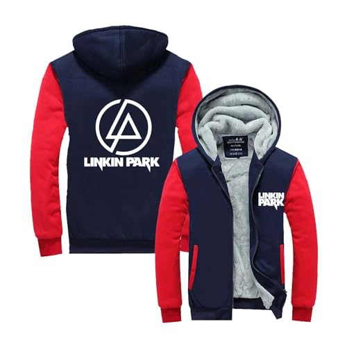 Baggy-Kapuzenpullover Für Herren Für Linkin Park Langärmeliger Kapuzenpullover Kollisionsfarbenmäntel Herbst-Winter-Sweatshirts Grafische Jacken Decke-Red||S von Seroni