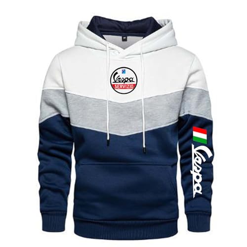 Herren-Kapuzenpullover Mit Taschen Für Servizio Vespa-Aufdruck Oberbekleidung Oberteile Langärmelige Sweatshirts Nähte, Mantel Baggy-Kapuzenpullover-White||S von Seroni