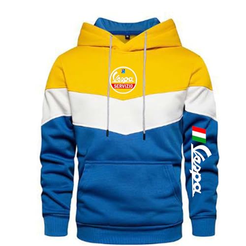 Herren-Kapuzenpullover Mit Taschen Für Servizio Vespa-Aufdruck Oberbekleidung Oberteile Langärmelige Sweatshirts Nähte, Mantel Baggy-Kapuzenpullover-Yellow||XL von Seroni