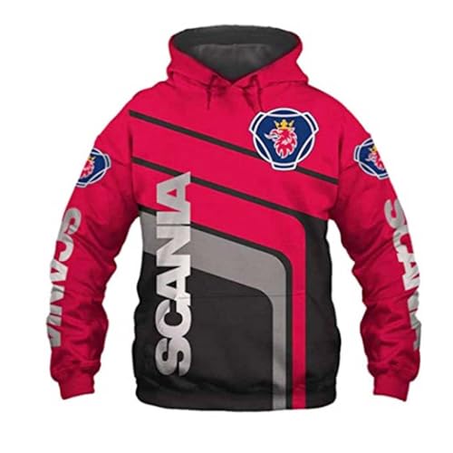 Herren-Komfort-Hoodie-Outwear-Oberteil Für Scania Langärmeliges Oberteil Kapuzenpullover Mit Tasche Jacken Pullover Sweatshirt 3D-Grafik-Mäntel Kapuzen-A||XL von Seroni