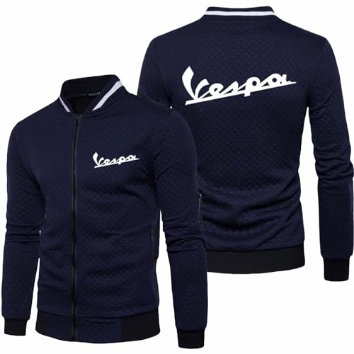 Herren-Komfort-Sweatshirts Für Servizio Vespa Einfarbig Stehkragen Jacke Durchgehender Reißverschluss Workout Oberbekleidung Oberteile Langärmelig-Dark Blue||M von Seroni