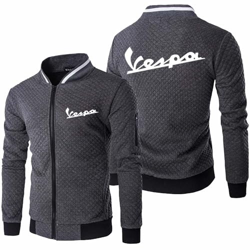 Herren-Komfort-Sweatshirts Für Servizio Vespa Einfarbig Stehkragen Jacke Durchgehender Reißverschluss Workout Oberbekleidung Oberteile Langärmelig-Gray||M von Seroni