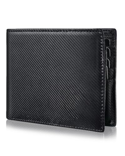Geldbörse aus echtem Leder für Herren, RFID-blockierend, mit 12 Kartenfächern, 2 Ausweisfenstern und 2 Geldfächern, inklusive Geschenkbox, Modernes Schwarz, Classic Geldbörse aus echtem Leder für Herren, RFID-blockierend, mit 12 Kartenfächern, 2 Ausweisfenstern und 2 Geldfächern, inklusive Geschenkbox, Modernes Schwarz, Classic von Serovi