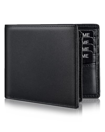 Geldbörse aus echtem Leder für Herren, RFID-blockierend, mit 12 Kartenfächern, 2 Ausweisfenstern und 2 Geldfächern, inklusive Geschenkbox, Schwarz, Classic Geldbörse aus echtem Leder für Herren, RFID-blockierend, mit 12 Kartenfächern, 2 Ausweisfenstern und 2 Geldfächern, inklusive Geschenkbox, Schwarz, Classic von Serovi