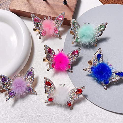 Fliegende Schmetterlings-Haarnadel Glitzernde Schmetterlings-Haarspangen für Frauen, süße Legierung, fliegende Schmetterlings-Haarnadel-Clips, bewegliche Schmuckkästchen Mit Code Und (Pink, One Size) von Serria