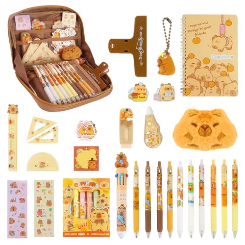 Capybara FedermäPpchen,105 StüCk Capybara Schreibwaren Set, GroßEs FassungsvermöGen, FedermäPpchen Mit Radiergummi,Lineal,Clips,Kugelschreiber Und Anderen Werkzeugen,Niedliches Capybara-Kindergeschenk Capybara FedermäPpchen,105 StüCk Capybara Schreibwaren Set, GroßEs FassungsvermöGen, FedermäPpchen Mit Radiergummi,Lineal,Clips,Kugelschreiber Und Anderen Werkzeugen,Niedliches Capybara-Kindergeschenk von Seruno X