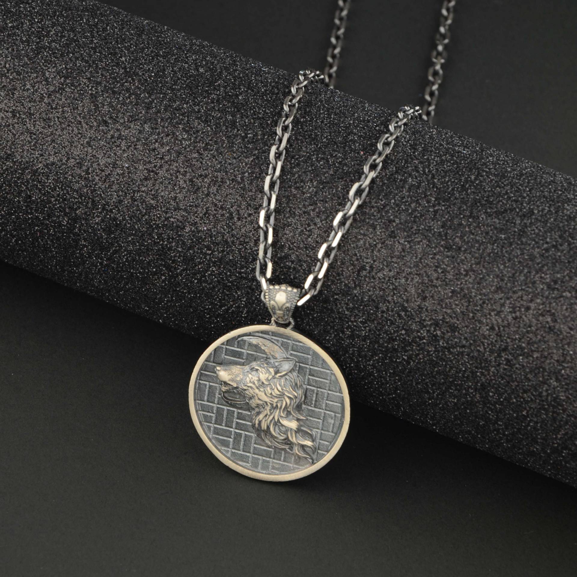 Luxus Wolf Silberkette, Tier Anhänger, Silber, Geschenk Für Sie, Minimalist, Ihn, Anpassbarer Schmuck, Gedenktag von ServetJewelleryStore