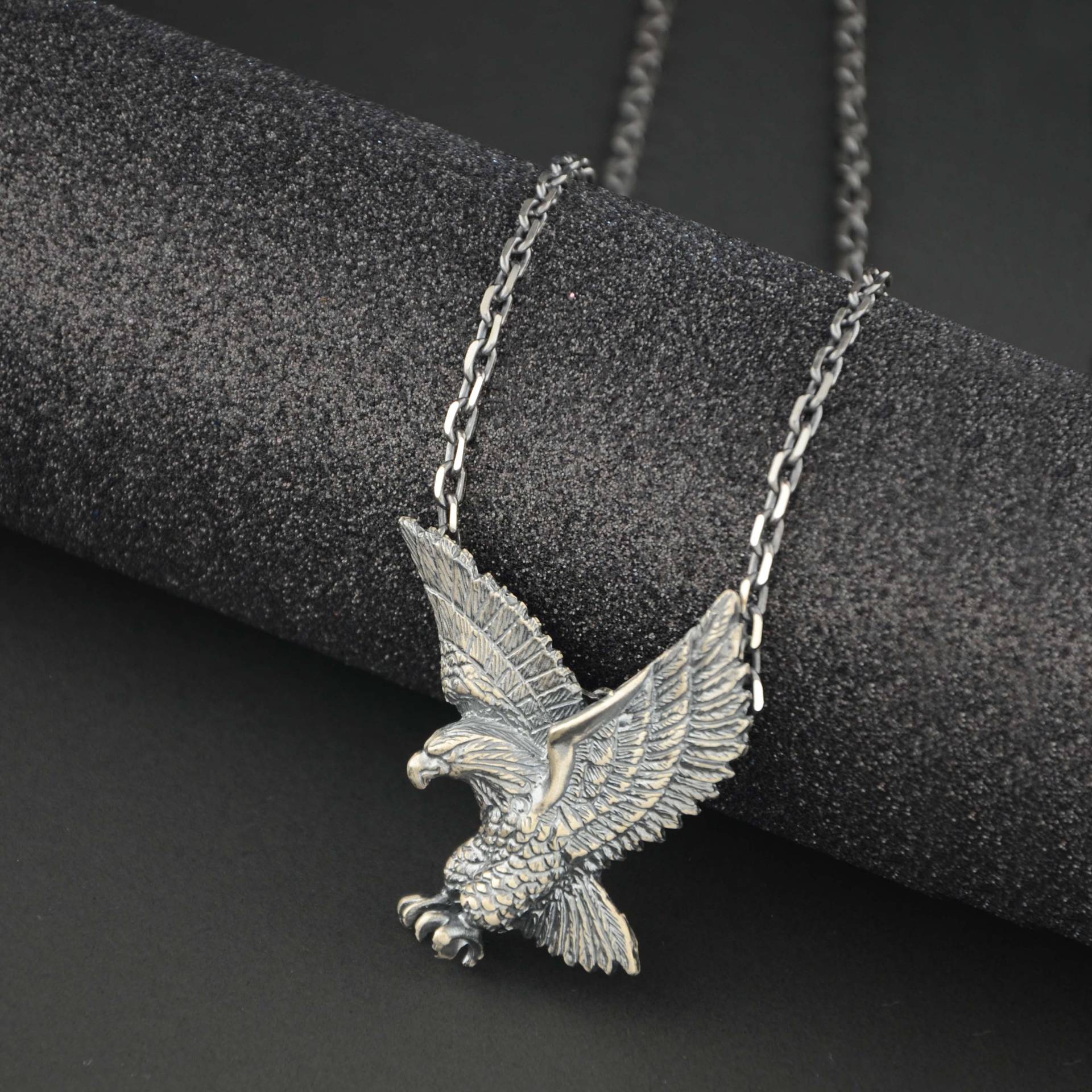 Silber Handgefertigte Adler Halskette Für Männer, Herren Luxus Halskette, Geschenk Ihn, Personalisierte Anpassbare Vatertagsgeschenk von ServetJewelleryStore