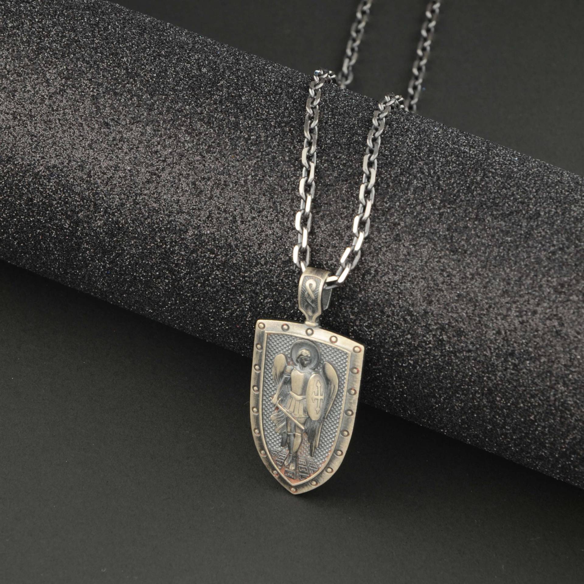 Silber Spartan Krieger Engel Halskette, Halskette Für Männer, Geschenk Ihn, Anpassbare Vatertagsgeschenk von ServetJewelleryStore