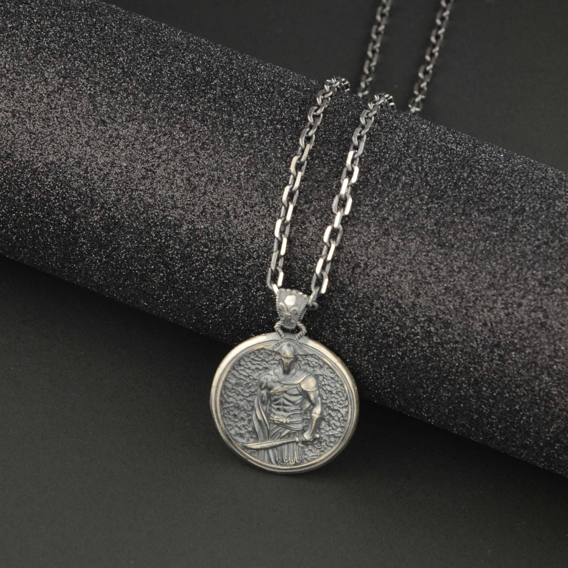 Silber Spartan Krieger Halskette, Anhänger, Geschenk Für Ihn, Geschenke, Kundengerechte Namenshalskette von ServetJewelleryStore
