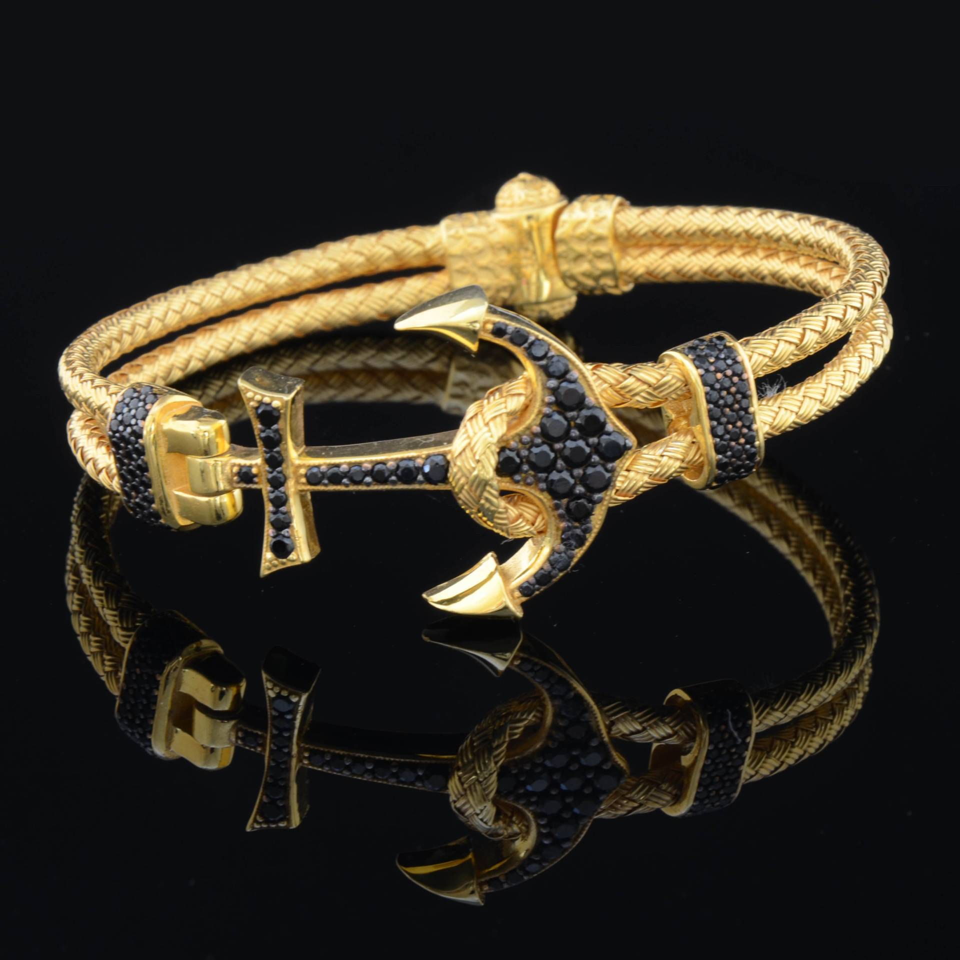 sterling Silber 925 Anker Herren Armband, Vergoldet Luxus Armband Für Ihn, Minimalist, Vatertagsgeschenk von ServetJewelleryStore