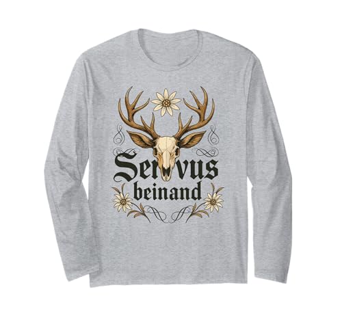 Servus beinand Lederhosn Tracht Bayern Volksfest Herren Langarmshirt Servus beinand Lederhosn Tracht Bayern Volksfest Herren Langarmshirt von Servus Bayern & Tirol Trachtenhemd Trachtenshirt