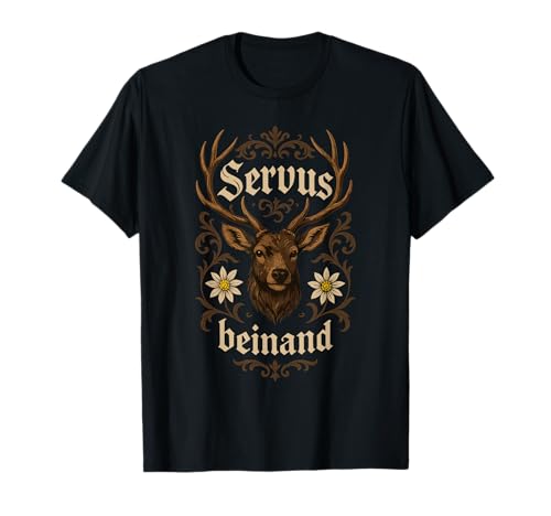 Servus beinand Lederhosn Tracht Bayern Volksfest Herren T-Shirt Servus beinand Lederhosn Tracht Bayern Volksfest Herren T-Shirt von Servus Bayern & Tirol Trachtenhemd Trachtenshirt