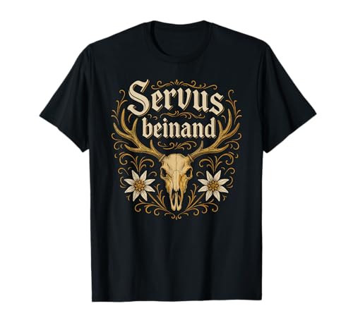 Servus beinand Lederhosn Tracht Bayern Volksfest Herren T-Shirt von Servus Bayern & Tirol Trachtenhemd Trachtenshirt
