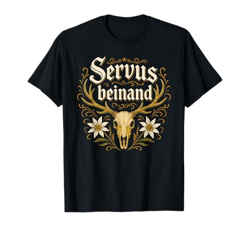 Servus beinand Lederhosn Tracht Bayern Volksfest Herren T-Shirt von Servus Bayern & Tirol Trachtenhemd Trachtenshirt