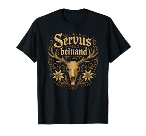 Servus beinand Lederhosn Tracht Bayern Volksfest Herren T-Shirt von Servus Bayern & Tirol Trachtenhemd Trachtenshirt