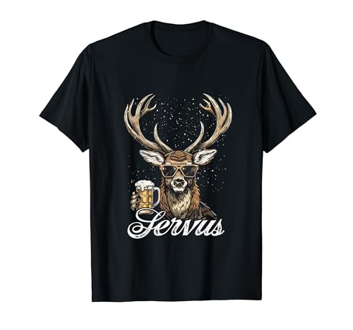 Servus Hirsch-Geweih Bier Hirsch Lustig Herren Oktoberfest T-Shirt von Servus Hirsch Geweih Bier Herren Oktoberfest