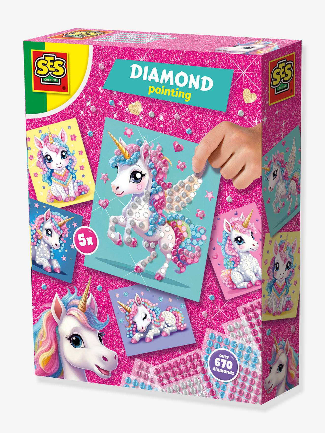 Diamantmalerei-Bastelset Einhorn mit selbstklebenden Stickern Kinder SES Creative von Ses Creative