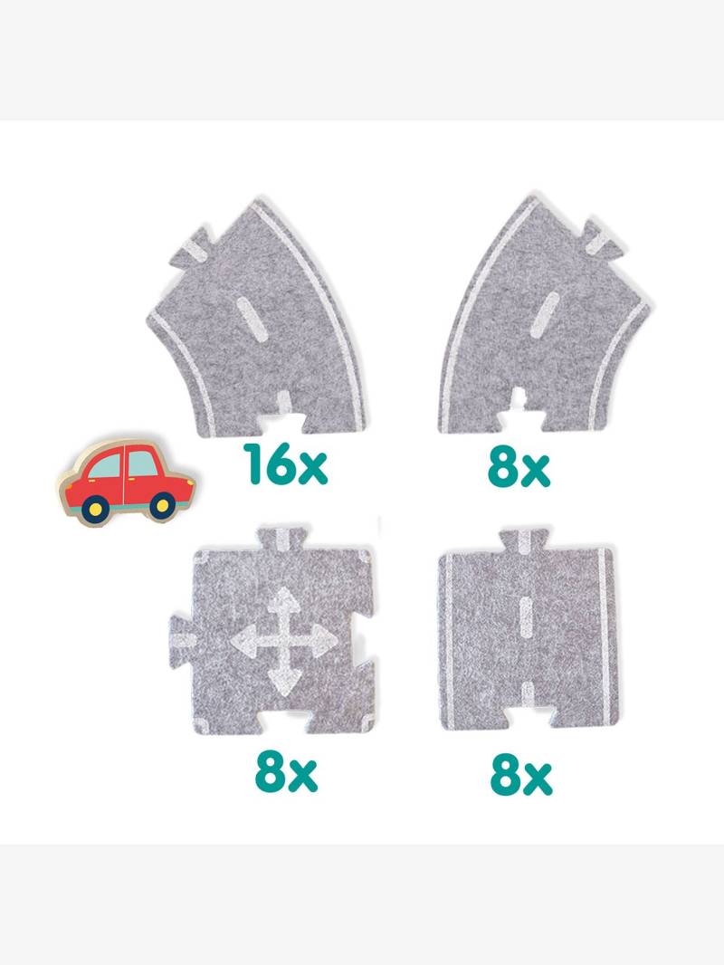 Filzstraßen-Baukurs 40-teilig mit Holzauto Kinder SES Creative von Ses Creative