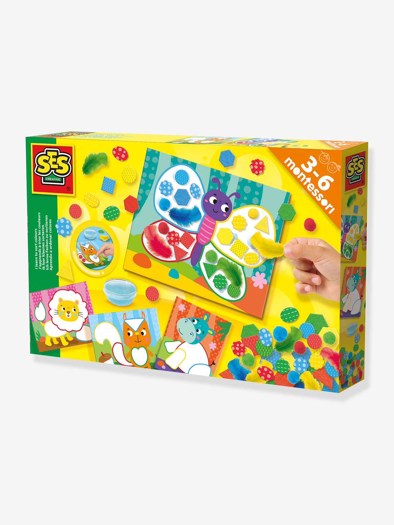 Montessori Bastel-Set zum Sortieren von Farben & Materialien Kinder SES Creative von Ses Creative