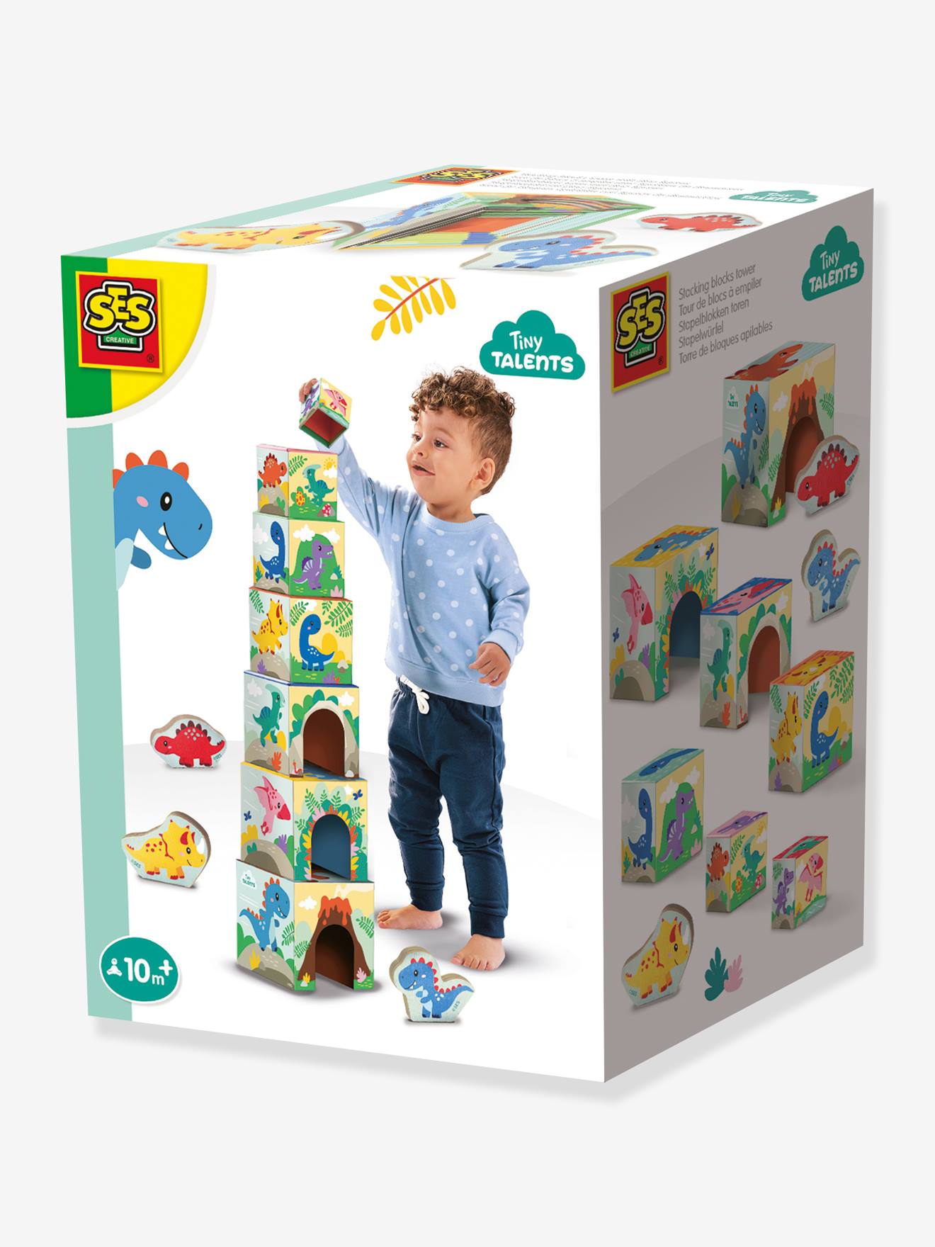 Stapelwürfel mit Dino-Figuren Kinder SES Creative von Ses Creative