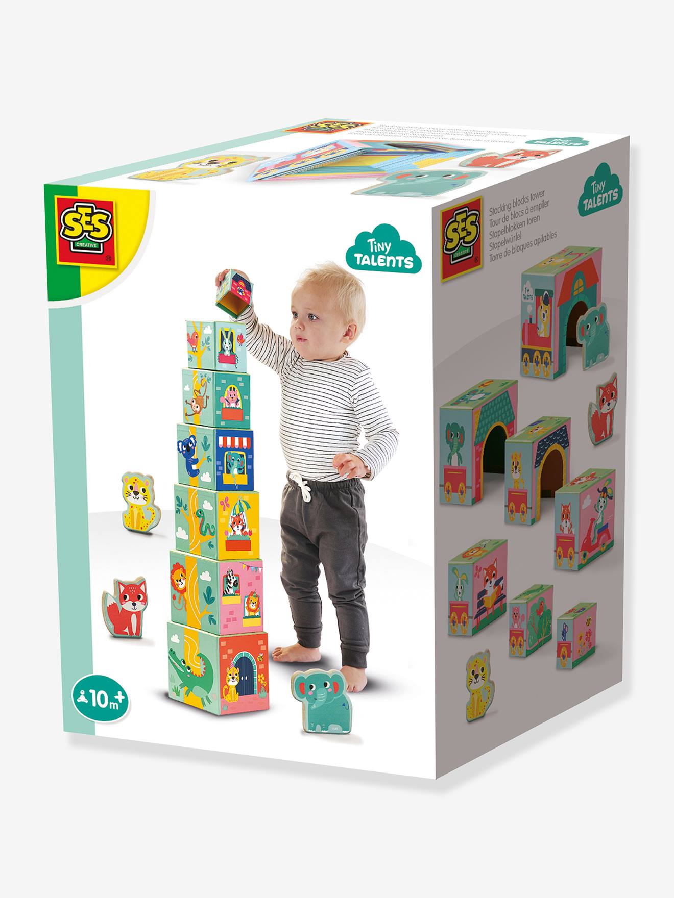 Stapelwürfel mit Tierfiguren Kinder SES Creative von Ses Creative