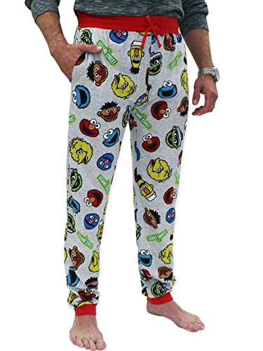 Sesame Street Characters Elmo Cookie Monster Jogger Pyjamahose, grau, Medium von Sesame Street