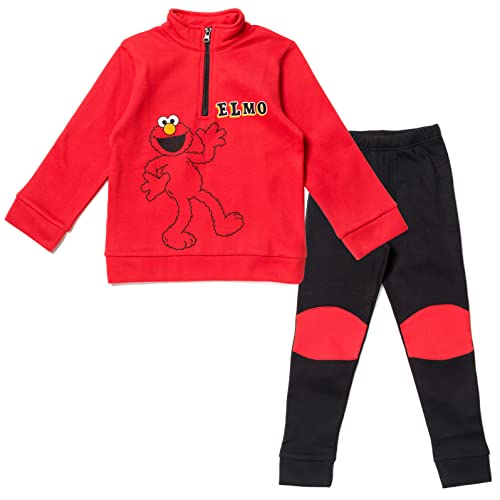 Sesame Street Elmo Toddler Boys Fleece Half Zip Sweatshirt and Pants Set red / black 4T von Sesame Street