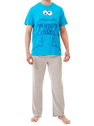 Sesame Street Herren Krümelmonster Schlafanzuge Blau Large von Sesame Street