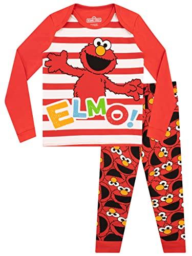Sesame Street Mädchen Schlafanzug Slim Fit Elmo Rot 104 von Sesame Street
