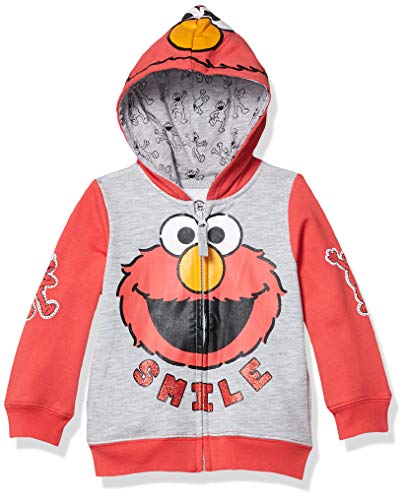 Sesame Street Mädchen Hoodie Kapuzenpullover, grau (Heather Grey)/rot, 4 Jahre von Sesame Street