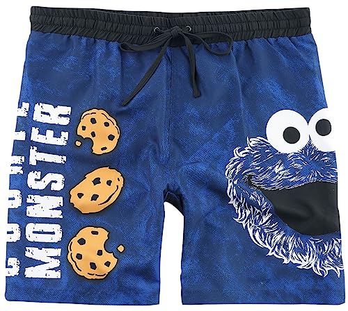 Sesamstraße Cookie Monster - Face Männer Badeshort blau M von Sesame Street