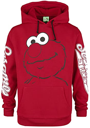 Sesamstraße Elmo Männer Kapuzenpullover rot L 65% Baumwolle, 35% Polyester Fan-Merch, TV-Serien von Sesame Street