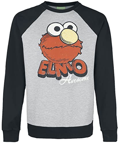 Sesamstraße Elmo Männer Sweatshirt grau meliert/schwarz M von Sesame Street