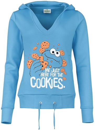 Sesamstraße Just Here for The Cookies Frauen Kapuzenpullover blau S von Sesame Street