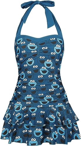 Sesamstraße Krümelmonster Frauen Badekleid blau L von Sesame Street