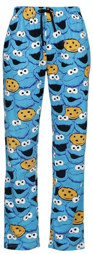 Sesamstraße Krümelmonster - Gesicht Frauen Pyjama-Hose blau XL von Sesame Street