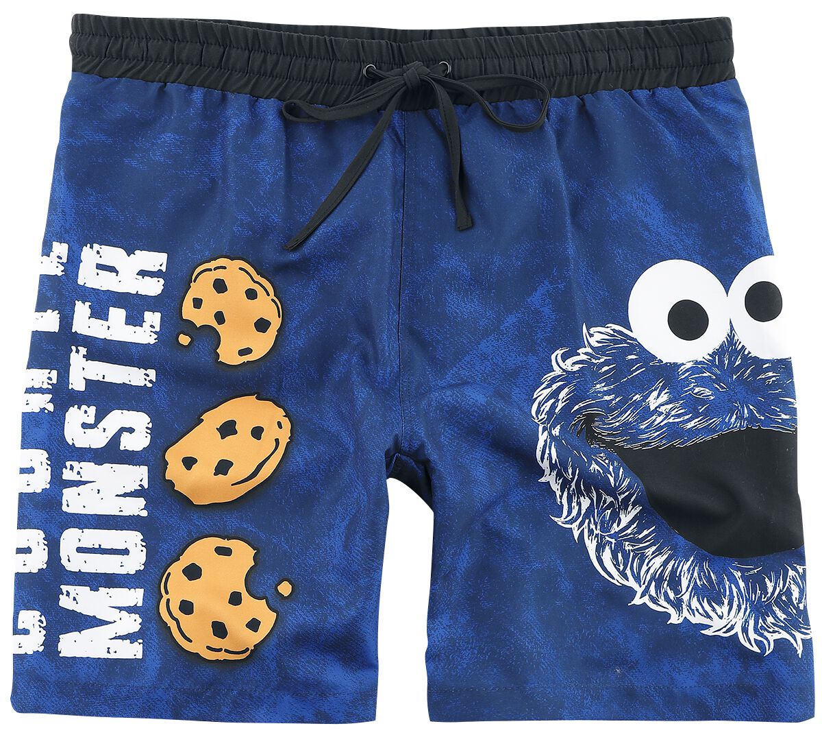 Sesamstraße Badeshort - Cookie Monster - Face - M bis 3XL - für Männer - Größe 3XL - blau  - EMP exklusives Merchandise! von Sesamstraße