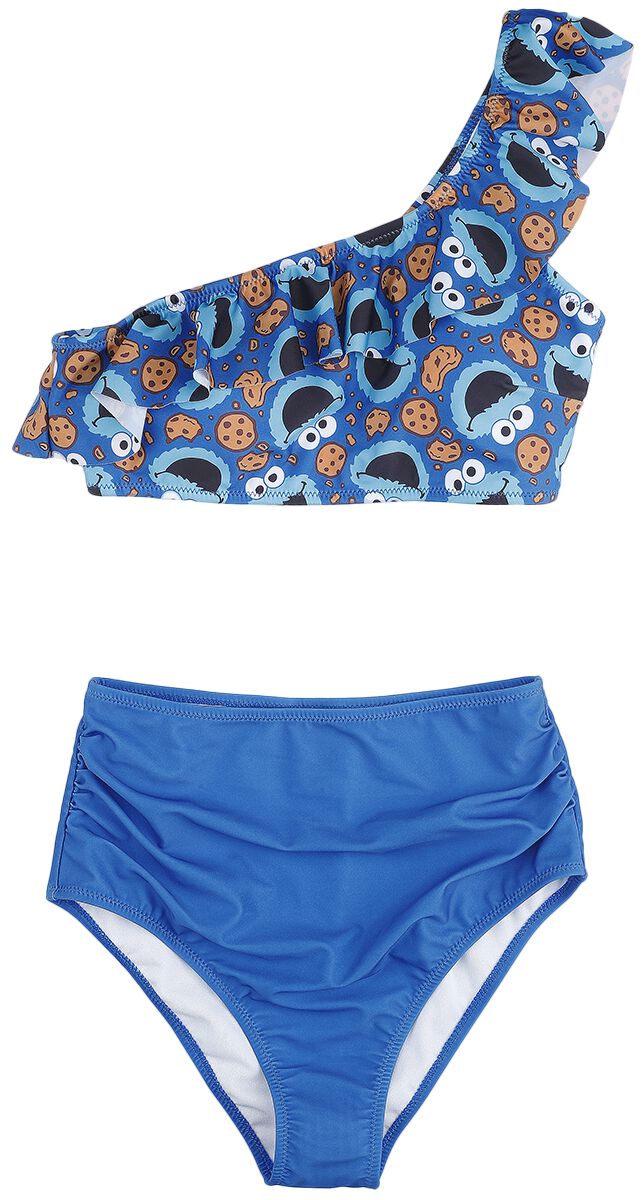 Sesamstraße Bikini-Set - Cookie Universe - S bis XXL - für Damen - Größe L - blau  - EMP exklusives Merchandise! von Sesamstraße