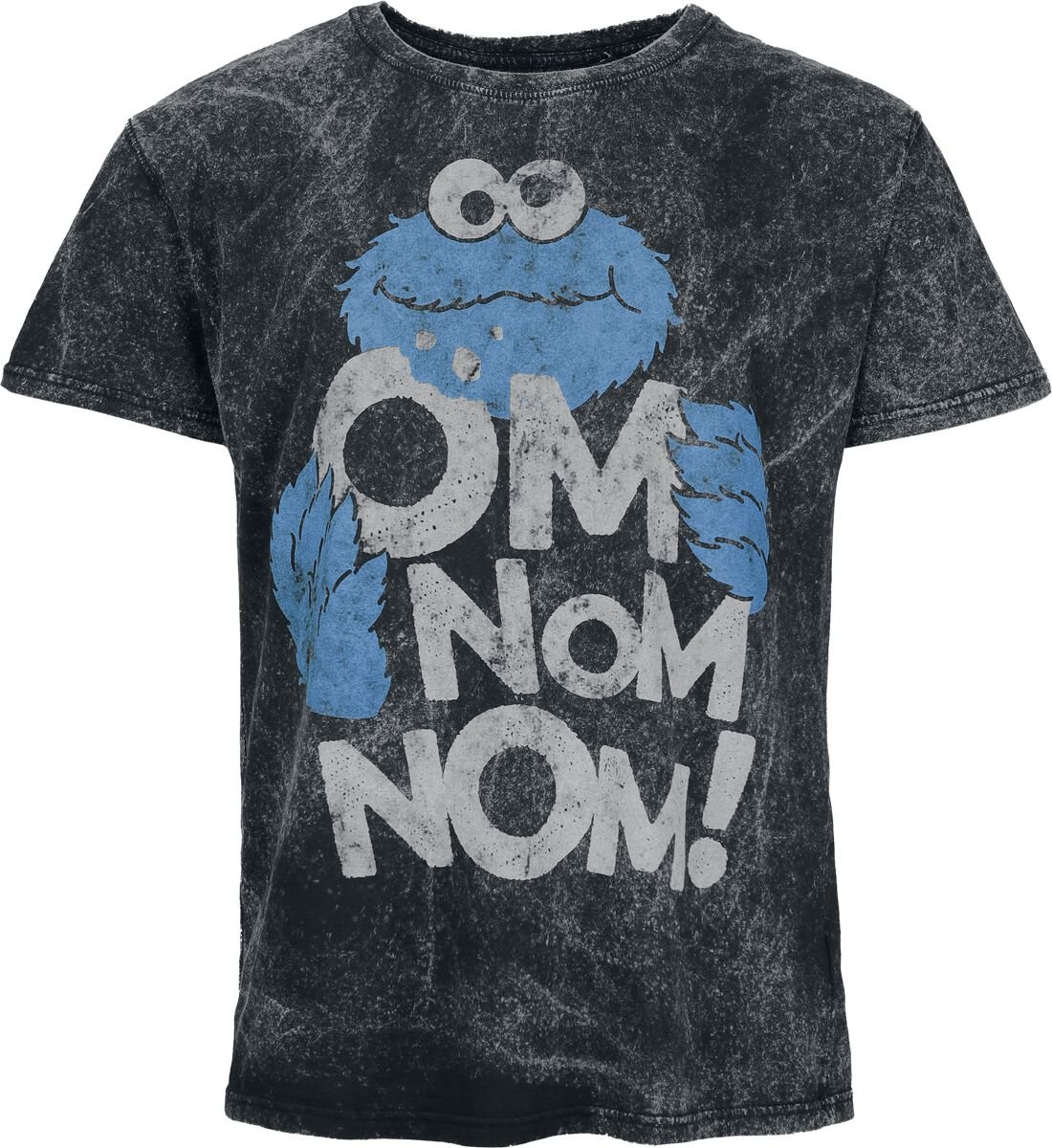 Sesamstraße Cookie Monster - Om Nom Nom! T-Shirt schwarz in S von Sesamstraße