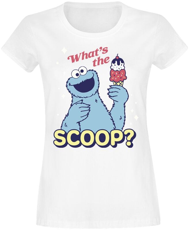 Sesamstraße Cookie Monster - Scoop T-Shirt weiß in M von Sesamstraße