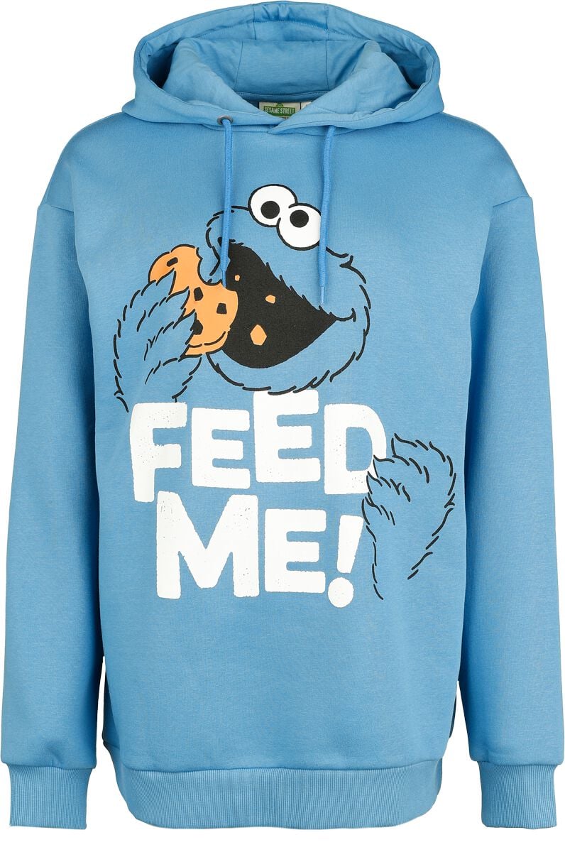 Sesamstraße Kapuzenpullover - Cookie Monster - Feed Me! - Oversize - S bis 3XL - für Damen - Größe M - blau  - EMP exklusives Merchandise! von Sesamstraße