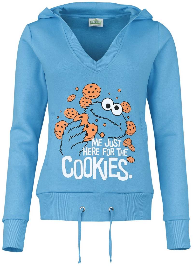 Sesamstraße Kapuzenpullover - Just Here For The Cookies - S bis 4XL - für Damen - Größe 3XL - blau  - EMP exklusives Merchandise! von Sesamstraße