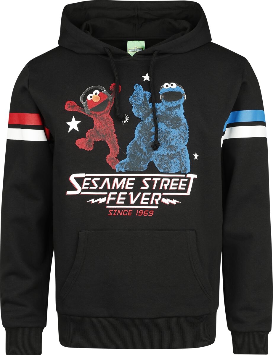 Sesamstraße Kapuzenpullover - Sesame Street Fever - Elmo und Krümelmonster - S bis XXL - für Männer - Größe L - schwarz  - EMP exklusives Merchandise! von Sesamstraße