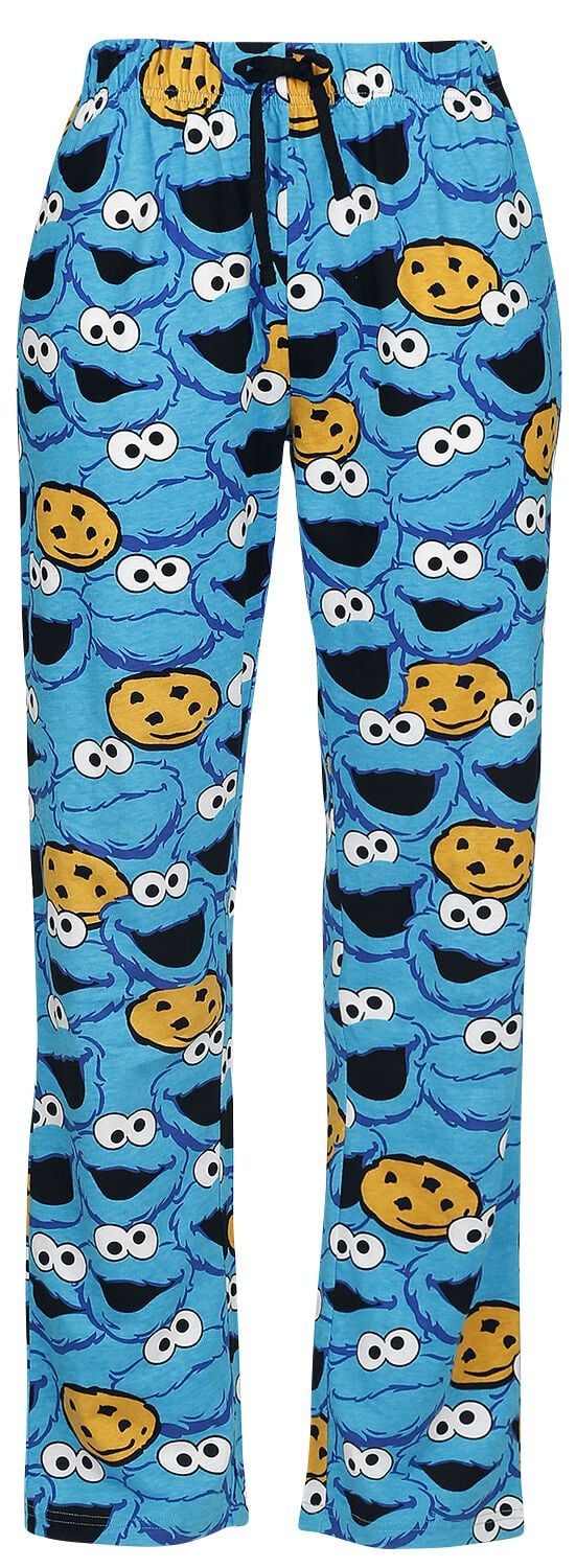 Sesamstraße Krümelmonster - Gesicht Pyjama-Hose blau in XL von Sesamstraße