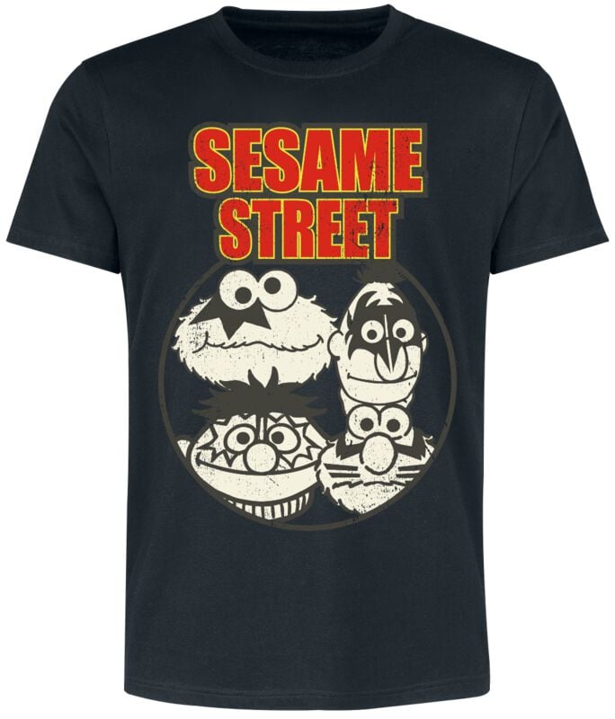 Sesamstraße Monster Street T-Shirt schwarz in S von Sesamstraße