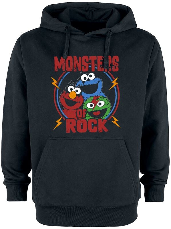 Sesamstraße Monsters Of Rock Kapuzenpullover schwarz in XL von Sesamstraße