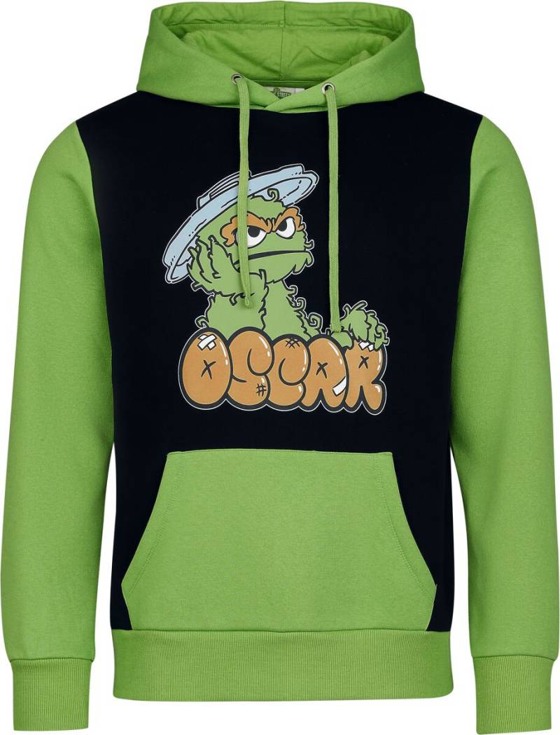 Sesamstraße Oskar Kapuzenpullover grün schwarz in XL von Sesamstraße
