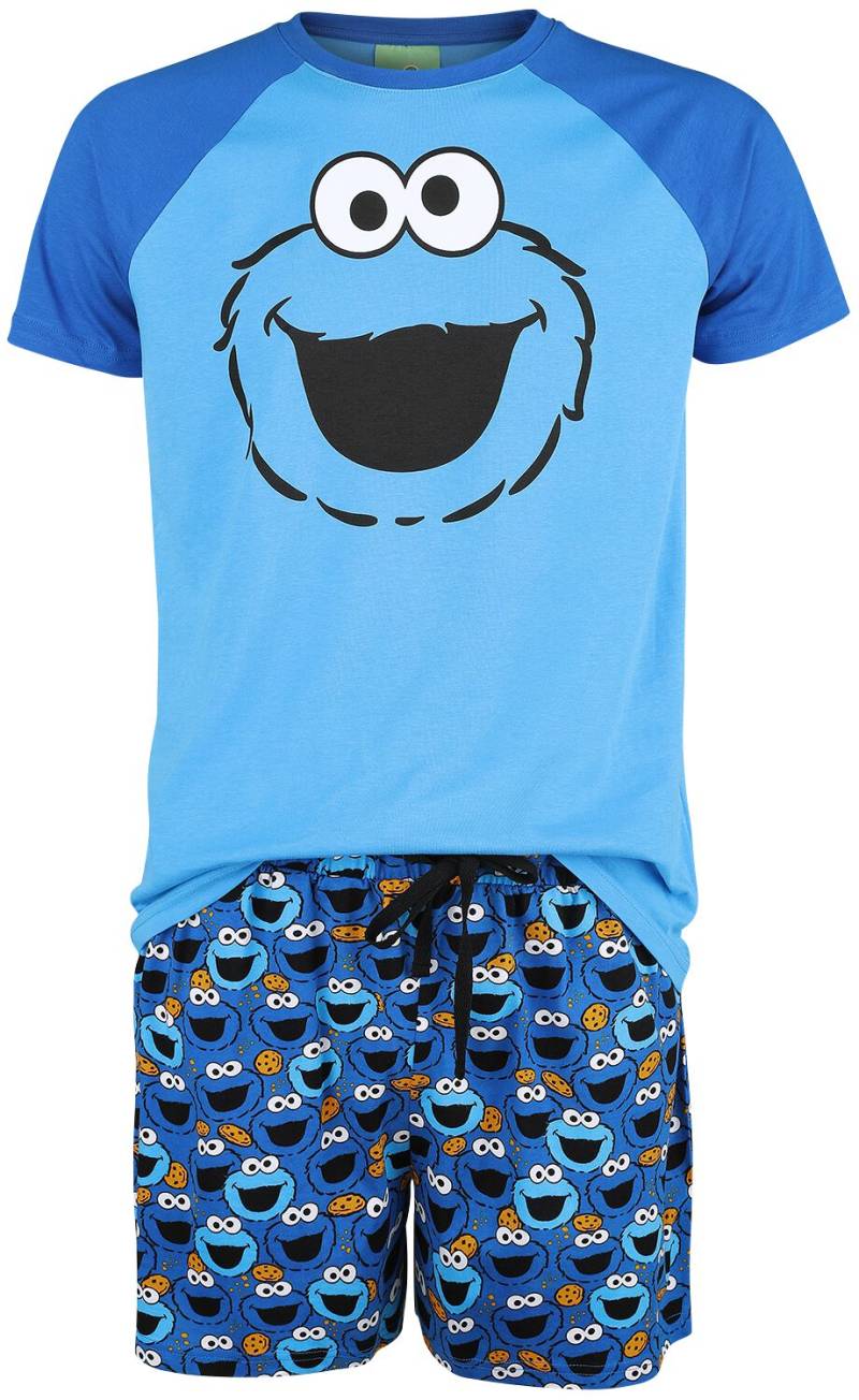 Sesamstraße Schlafanzug - Cookie Monster - S bis 3XL - für Männer - Größe S - blau  - EMP exklusives Merchandise! von Sesamstraße