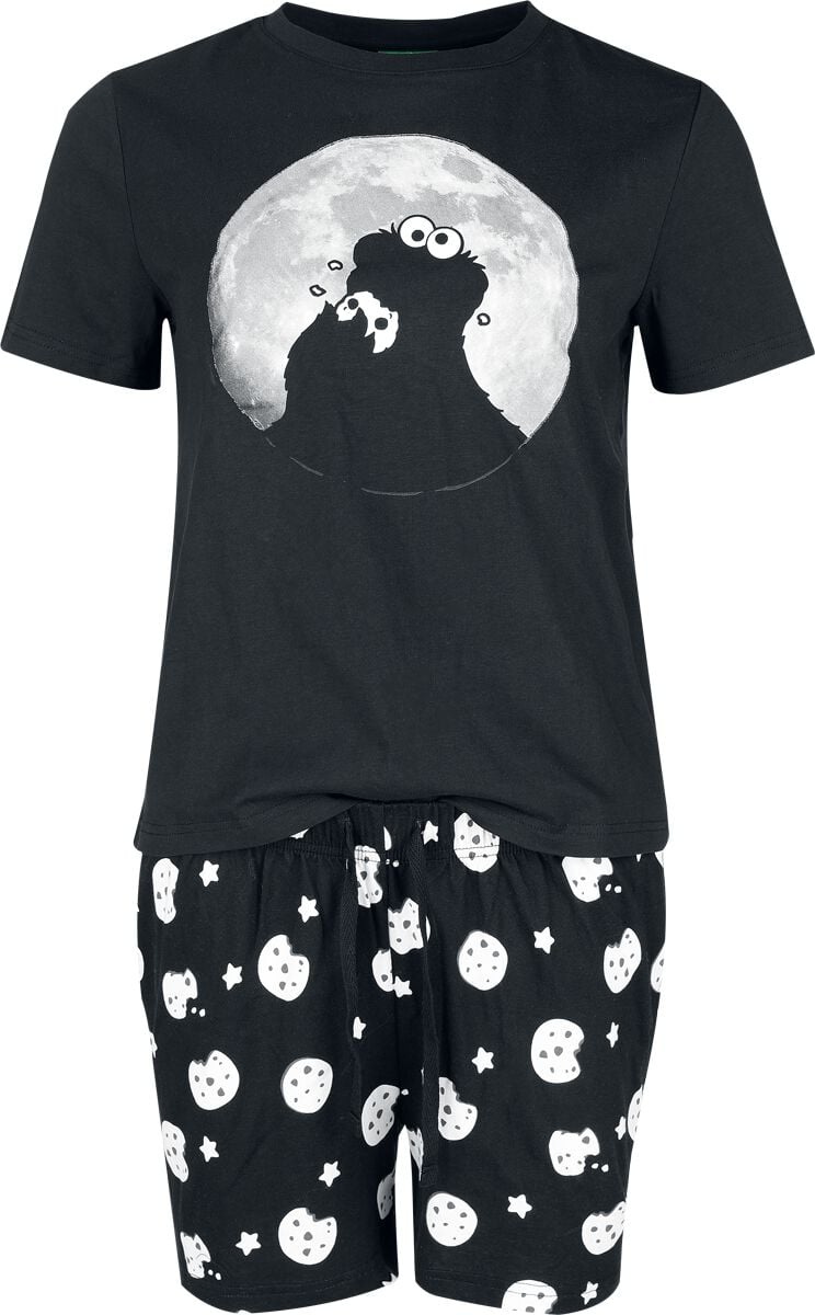 Sesamstraße Schlafanzug - Cookie Monster - S bis M - für Damen - Größe M - multicolor  - EMP exklusives Merchandise! von Sesamstraße
